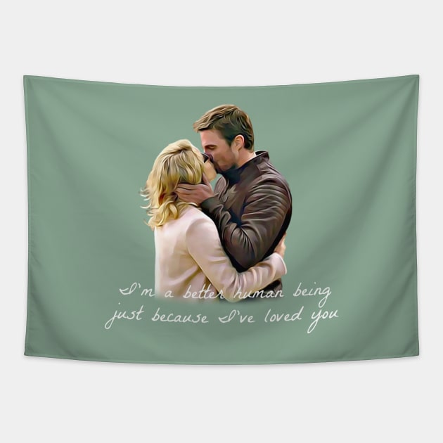 Olicity Wedding Vows - I'm A Better Human Being Just Because I've Loved You Tapestry by FangirlFuel