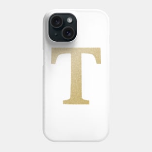 The Letter T Gold Metallic Design Phone Case