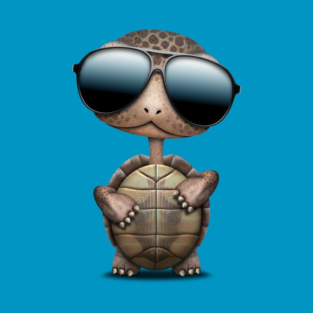 Cool Baby Turtle Wearing Sunglasses by jeffbartels