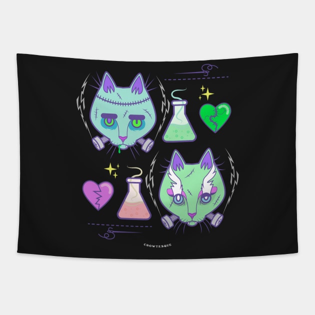 Frankenkitties Tapestry by Crowtesque