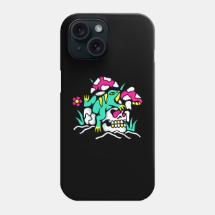 Frog skull and mushrooms Phone Case