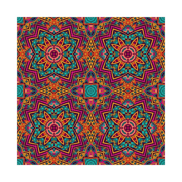 Colorful Oriental Rug Mandala Boho Pattern by jodotodesign