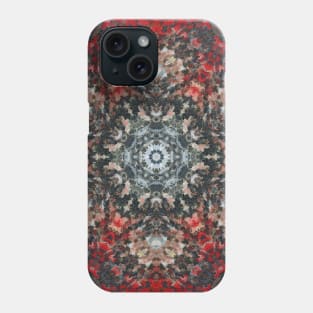 Digital Mandala Red and White Phone Case