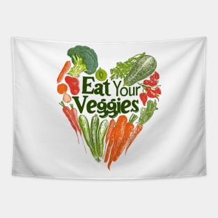 Eat Your Veggies T-Shirt | Healthy and Colorful Veggie Lover Tee Tapestry