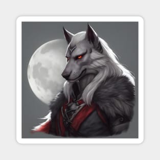 werewolf fantasy art red Magnet