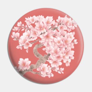 Elegant Sakura Blossoms | Japanese Cherry Blossom Graphic Design Pin