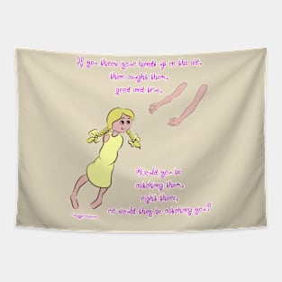 Throw your hands up - lighter complexion, yellow dress Tapestry