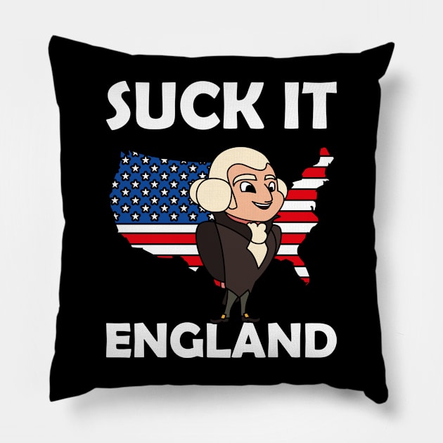 Suck It England Funny 4th of July George Washington Funny Pillow by rebuffquagga