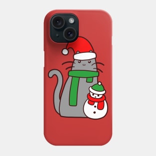 Christmas Cat and Snowman Phone Case