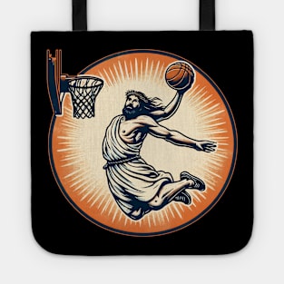 Funny Basketball Retro Jesus Christ Tote