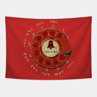 Retro Red Rotary Dial Tapestry