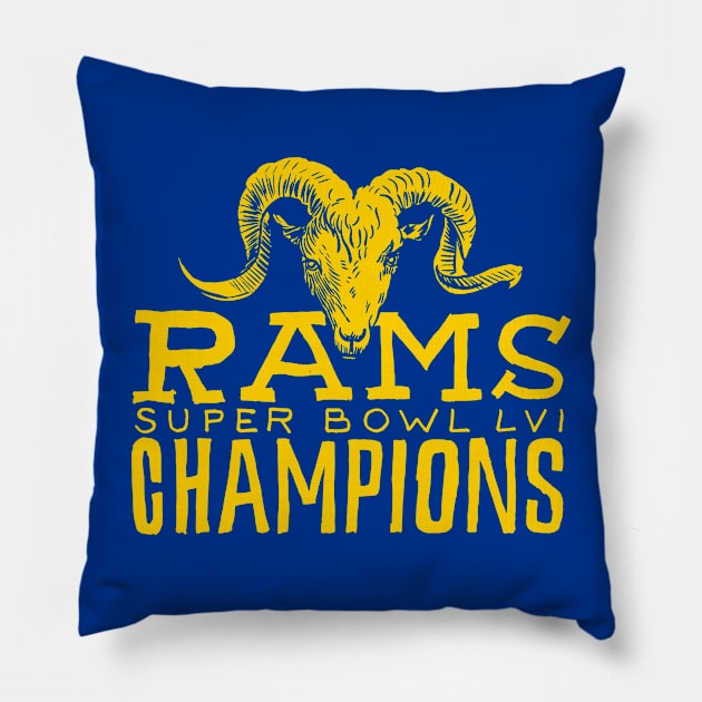 Los Angeles Raaaams 17 champions Pillow by Very Simple Graph