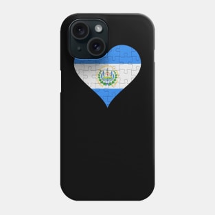 Salvadoran Jigsaw Puzzle Heart Design - Gift for Salvadoran With El Salvador Roots Phone Case