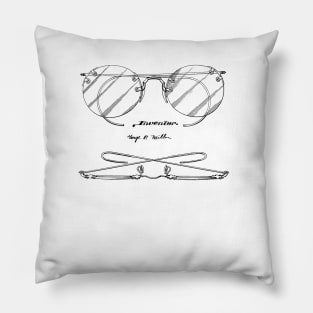 Spectacles Vintage Patent Hand Drawing Pillow