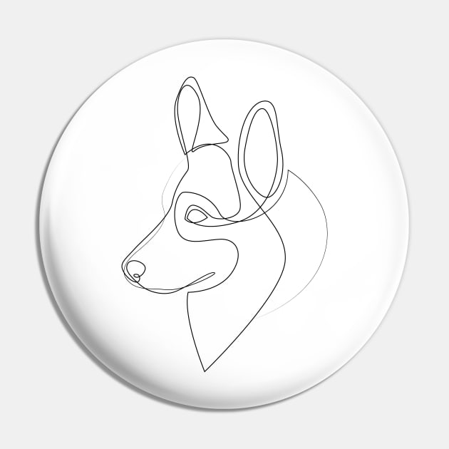 Welsh Corgi Pembroke - one line drawing Pin by addillum