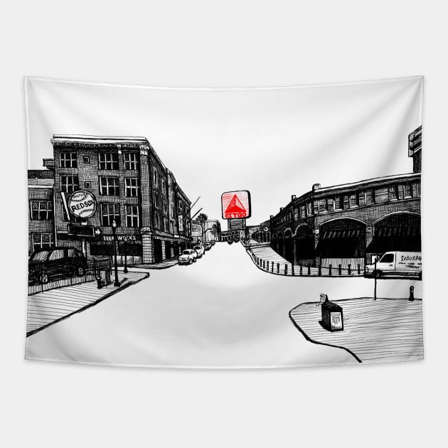 Boston Citgo Sign/ Fenway Shirt Tapestry by illustravery