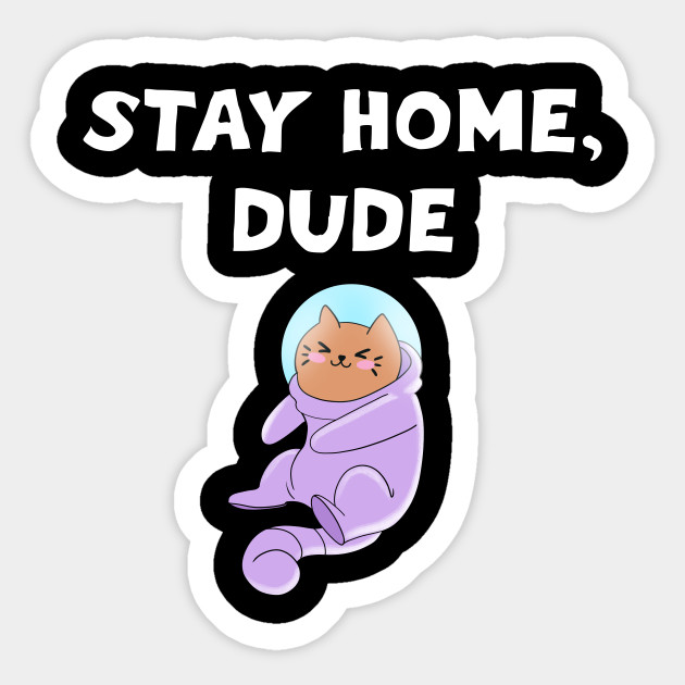 Stay Home Dude Better Safe Than Sorry Cute Astronaut Cat In