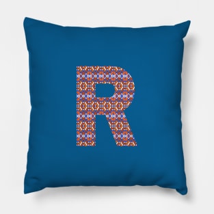 Monogram Letter R- geometric pattern Pillow