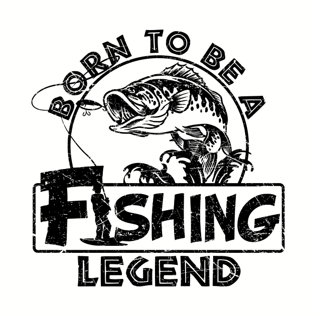 Born To Be A Fishing Legend Fisherman Gift by American Woman