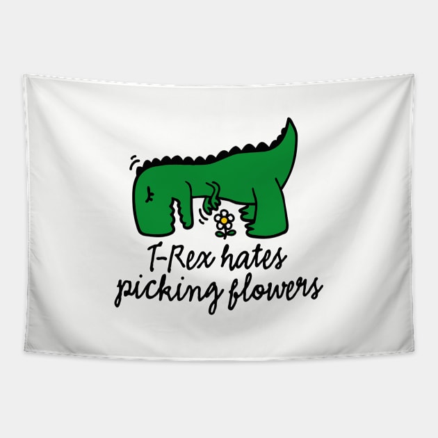 T-Rex hates picking flowers flower floral Tapestry by LaundryFactory