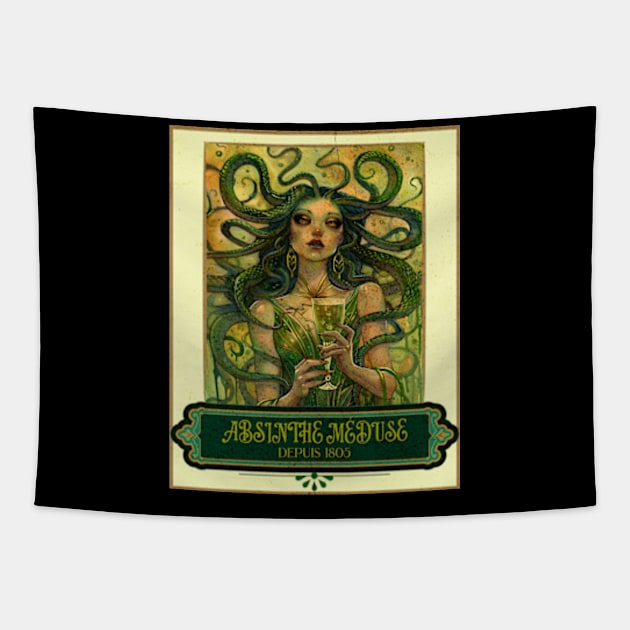 Absinthe Méduse Tapestry by Arnsugr