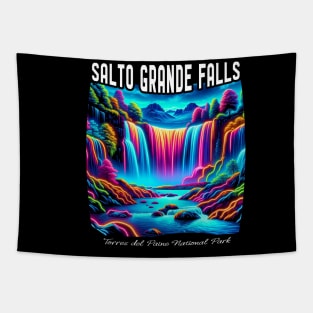 Chilean Torres Del Paine Salto Grande Falls Neon Glow Tapestry