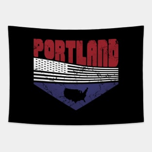 Retro Vintage Portland USA Tapestry