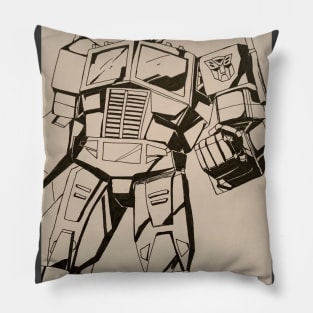 Optimus Primer on white background Pillow