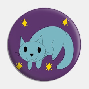 Floppy cat blue Pin