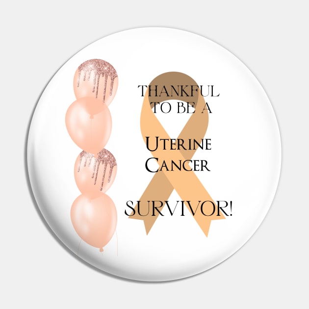 Uterine Cancer Survivor Support Pin by allthumbs