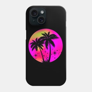 Vaporwave Palm Trees: 80's, 90's Hot Pink, Purple, And Yellow Retro Vintage Sunset Tropical Vaporwave Phone Case