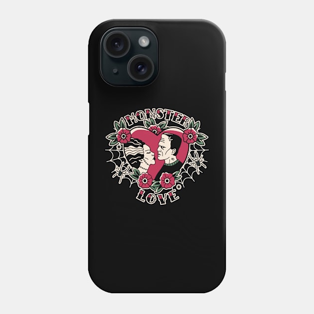 Monster Love - Tattoo Inspired graphic Phone Case by Graphic Duster