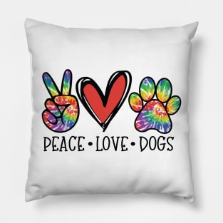 Peace, Love, Dogs Pillow