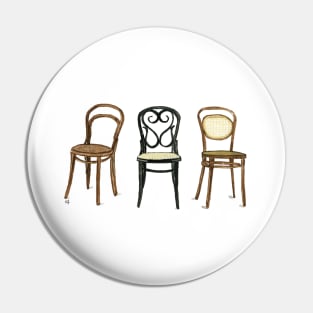 Thonet Chairs - Watercolor Painting Pin