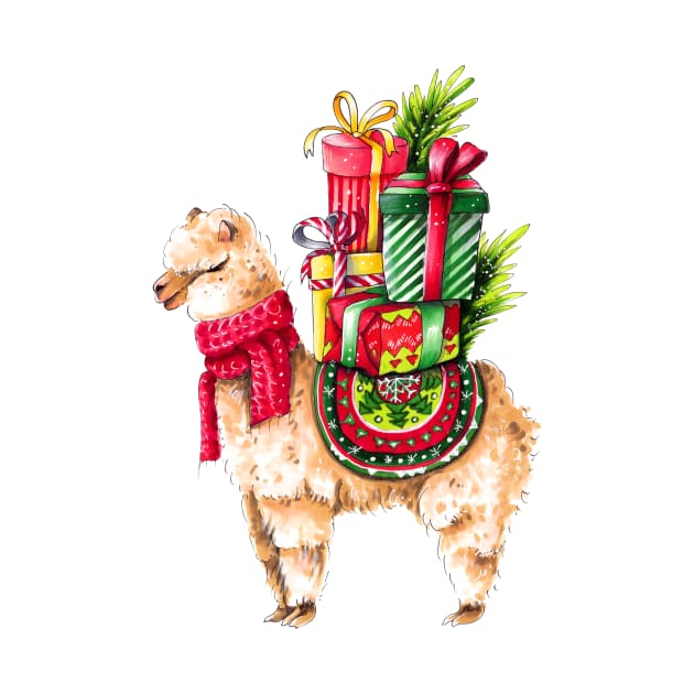 Christmas Llama by artisjourney