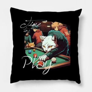 Cat Playing Pool Pillow