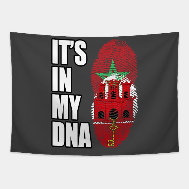 Gibraltar And Moroccan Mix DNA Flag Heritage Tapestry by Just Rep It!!