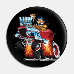 Highboy Hot Rod Race Car Cartoon Pin