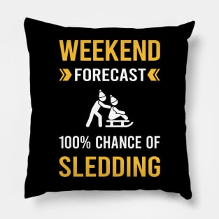 Weekend Forecast Sledding Sledging Sleighing Pillow