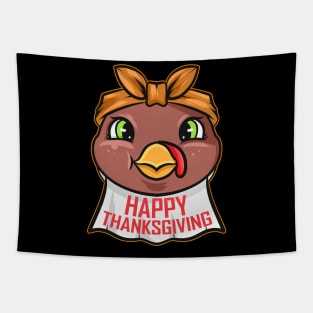 Turkey with Napkin Drool Bib Happy Thanksgiving Tapestry