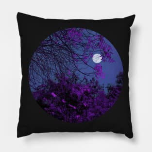 Moon Light and Purple Tree Pillow