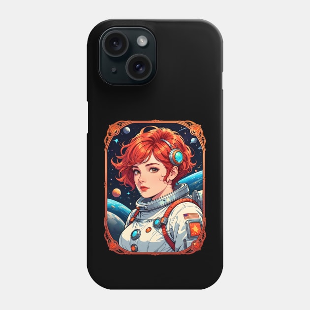 Astro Girl Astronaut female retro vintage 80s comic design Phone Case by Neon City Bazaar