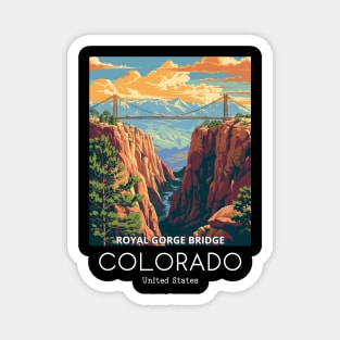 A Vintage Travel Illustration of the Royal Gorge Bridge - Colorado - US Magnet