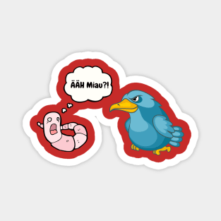 Worm and bird Magnet