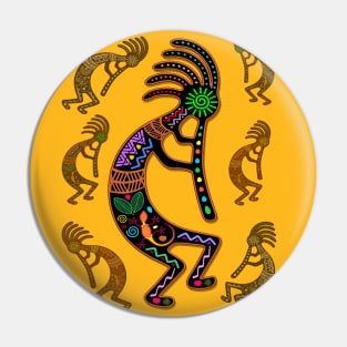 Kokopelli Rainbow Colors Pin