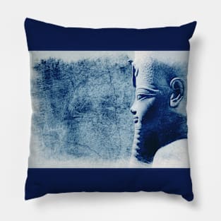 Egyptian Pharaoh Amenhotep III, retro vintage look photography Pillow