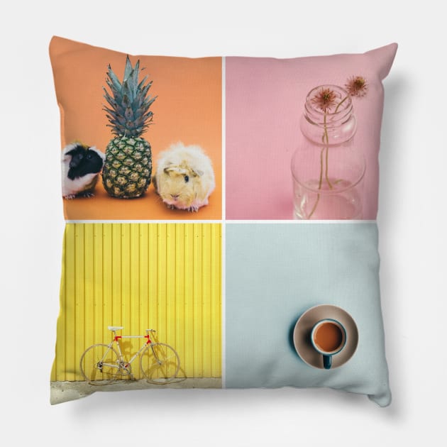 Pastel Art Squares Pillow by jbrulmans