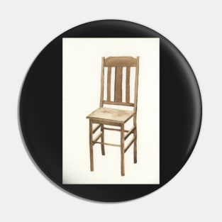 Plain Wood Chair Watercolor Pin