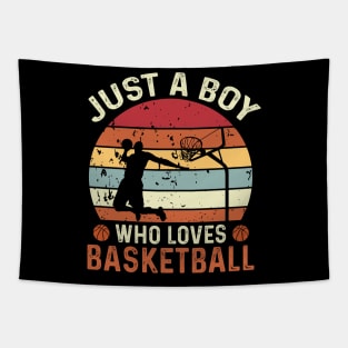 Retro Basketball Lover Boys Basketball Player Tapestry