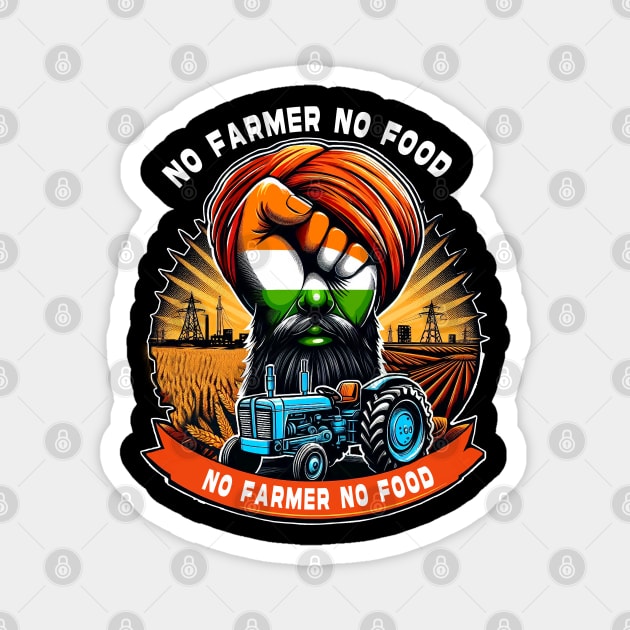 No Farmer, No Food Magnet by George Emmanual Art